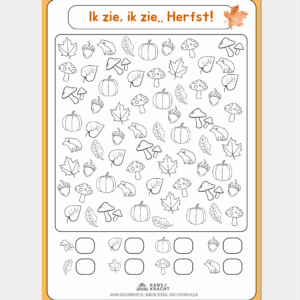Ik zie, ik zie… Herfst – I Spy werkblad 🍂